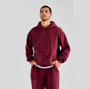Men’s Hoodies Washed Set Blank Vintage Distressed Hoodie Manufacturers Sweatshirt and Sweatpants for Men