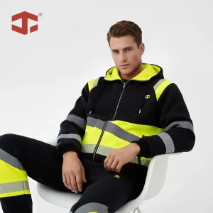 Men’s Industrial Sporty Suit High Reflective Grid Safety Workwear Set Lifestyle Workwear Class 1