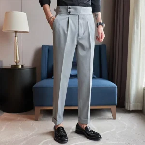 Men’s Italian Style Spandex Pants Factory Customized Europe’s Most Popular Napoli Business Dress Pants
