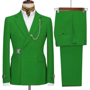 Men’s Jacekt Man Suit Slim Fit Set Metal Button Custom Men’s Daily Ball Wedding Suit Coat