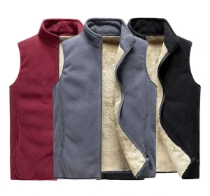 Men’s Jacket Vest Fleece Winter Sleeveless Plus Size M-8XL