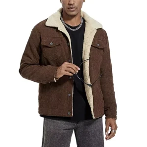 Men’s Jackets Outdoor Casual Fleece Coat with Buttons Turn Down Collar Custom Design logo Make Your Brand