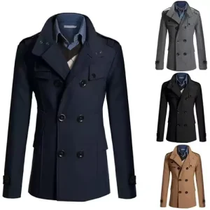 Men’s Jackets Plus Size Men’s Jackets Coat Classic Long Winter Trench Coats Long Length
