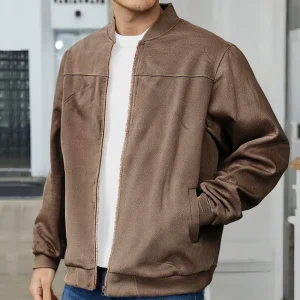Men’s Jackets Spring and Autumn Casual Zipper Long Sleeve Cardigan Jacket