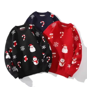 Men’s Jacquard Pullover Knitwear Winter Crew Neck Knitted Custom Knit Sweater