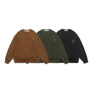 Men’s Jacquard Textured Crew Neck Sweatshirt Simple Long Sleeve Casual Big and Tall Plus Size Relaxed Fit Drop Shoulder 6XL 7XL