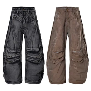 Men’s Jeans Custom Oversized Loose Retro Style Denim Unisex Baggy Pants Manufacturer