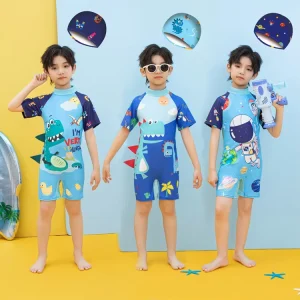 Men’s Kid’s One Piece Swimsuit Quick Dry Polyester Swimwear Cartoon Breathable Lightweight Beach Swimsuit M L XL XXL Size