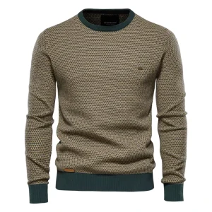 Men’s Knit Pullover Sweater Round Neck Warm Base Layer Stylish Fall Winter Outerwear for Export Markets