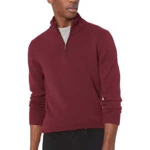 Men’s Knit Sweater Casual Zipper Pullover Knitted Sweater