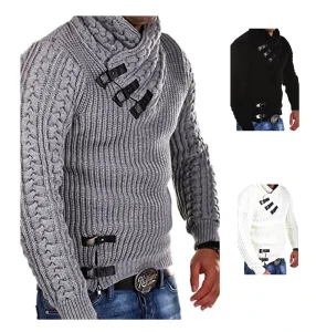Men’s Knit Sweater Long Sleeve Turtle Neck Autumn Winter Clothing