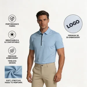 Men’s Lapel Loose Top Short Sleeved Fitness Business Seamless Ice Silk Polo Shirts