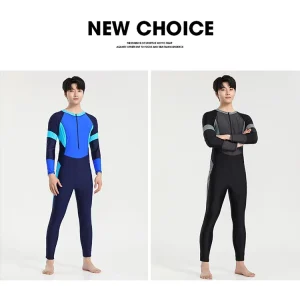 Men’s Large Size Full Body Swim Brief Long Pants Sexy Summer Wetsuit Sunscreen Breathable Swimwear Beachwear