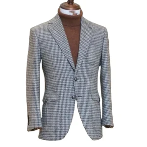 Men’s Leisure Jacket Business Sport Suit Blazer with Plus Size Double Breasted Woolen Fabric for Work and Play
