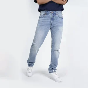 Men’s Light Wash Slim Fit Jeans Stretch Soft Cotton Denim Pants Vintage Casual Blue Trousers for Men Daily Wear