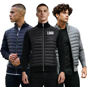 Men’s Lightweight Canvas Front Plain Dyed Waterproof Cotton Jacket with Stand-Up Collar Slim Fit Winter Solid
