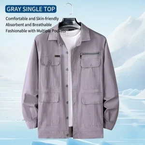 Men’s Lightweight Cotton Long-Sleeved Workwear for Welding Durable Breathable Safety Clothing for Labor Protection