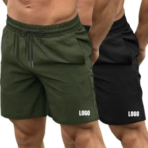 Men’s Lightweight Gym Workout Shorts Quick Dry Bodybuilding Weightlifting Short Pants with Jogger Pockets Solid Pattern
