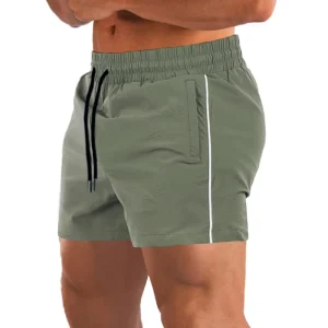 Men’s Lightweight Muscle Fitness Shorts Breathable Stretchable Squat Deep Training Athletic Shorts Mid Plus Size Plain Dyed