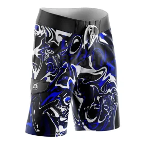 Men’s Lightweight OEM Custom Swimwear UPF50+ Board Shorts Quick Dry 100% Polyester Worsted Fabric Mid Waist Drawstring Pockets