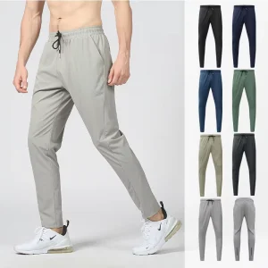Men’s Lightweight Quick Drying Cropped Pants for Spring Summer Loose Fitting Fitness Sports Running Training Leisure