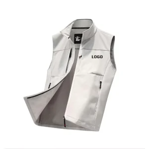 Men’s Lightweight Soft Shell Vest Windproof Waterproof Breathable Formal Running Golf Camping Autumn Outer Wear