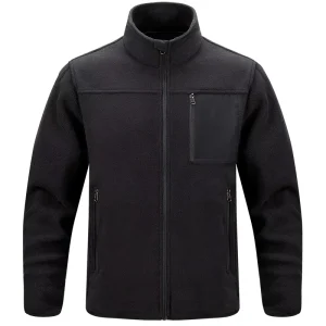 Men’s Lightweight Warm Soft Clothing Outdoor Stand up Collar Multi pocket Tactical Polar Fleece Jacket