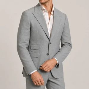 Men’s Linen Cotton Blend Single Breasted Slim Fit Italian Style Blazer Summer Breathable Lightweight Casual Business Jacket