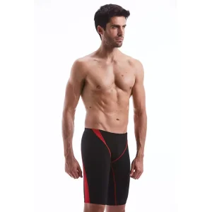 Men’s Long Racing Training Swimwear Trunk Athletic Endurance Swimsuit Jammer Waterproof Feature