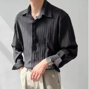 Men’s Long Sleeve Fashion Shirt, Loose Casual