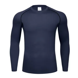 Men’s Long Sleeve Quick Compression T Shirt Rush Guard for Running Gym Workout Sportswear Training Wear
