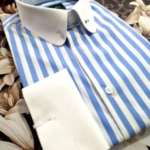 Men’s Long Sleeve Shirt Collar Pins 100% Cotton Comfortable Shirts Custom Logo Dress Shirt for Men