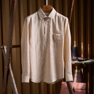 Men’s Long Sleeve Shirts Custom Logo 100% Pure Linen Men’s Shirts Breathable Casual Summer Tops OEM ODM Factory Direct
