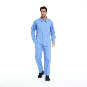 Men’s Long Sleeve Work Coverall Breathable Wear-Resistant Industrial Work Jumpsuit for Factory and Warehouse
