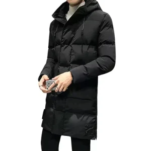 Men’s Long Waterproof Windbreaker Jackets Plus Size Clothing for Winter with Zipper Closure