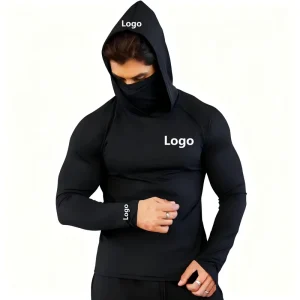 Men’s Long sleeve Hoodies With Masks High Elasticity Quick drying Breathable Suitable for Running Training and Outdoor Fishing