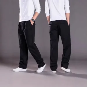 Men’s Loose Plus Size Cotton Pants Straight Leg Cargo Pants Outdoor Casual Trousers