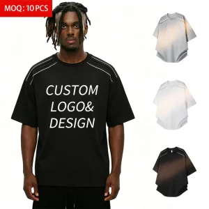 Men’s Loose fitting Short sleeved Casual T Shirt 260GSM Knitted Fabric Breathable Skin friendly Street Solid ODM