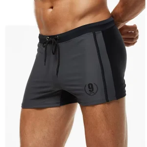 Men’s Low Rise Short Swim Trunks High Stretch Elastic Quick Dry Anti Embarrassment Swimwear Comfortable Men’s Short Swim Trunks