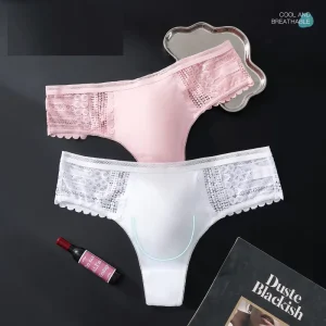 Men’s Low rise Lace Sexy Thong Breathable Panties with 3D Pouch Soft Nylon Underwear Comfortable Briefs & Boxers