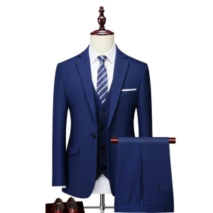 Men’s Luxury Fashion 3 Piece Business Suit Premium Breathable Blazer Jacket Stylish Body