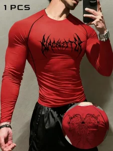 Men’s Medieval Gothic Compression Top Stretchy Dark Print Sweat-Wicking Shirt Gym Cycling Training OEM