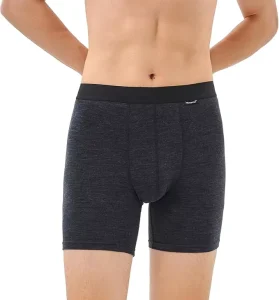 Men’s Merino Wool Nylon Spandex Durable Boxer Brief Underwear Machine Washable