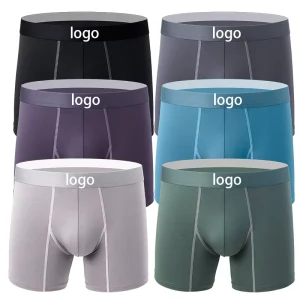 Men’s Mid-Rise Boxer Briefs 50S Rayon Fabric Ultra Soft Ice Cool Moisture Wicking Underwear for Sports and Business Daily Wear