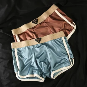 Men’s Mid-Rise Boxer Briefs Comfortable Close-to-the-Skin Underwear in Solid Colors Made of Nylon Knitted Fabric