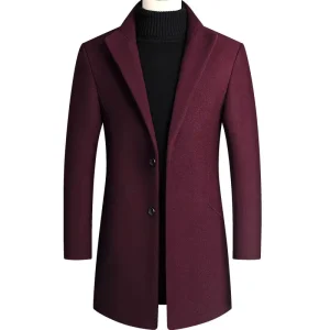 Men’s Mid-length Business Coat Fashion Classic Overcoat Trench Coat for Men Long Jacket