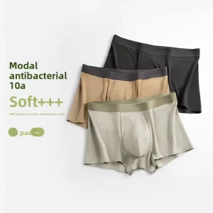 Men’s Modal Underwear Breathable Seamless No Ride-Up Antibacterial Quick Dry Men’s Boxer Briefs