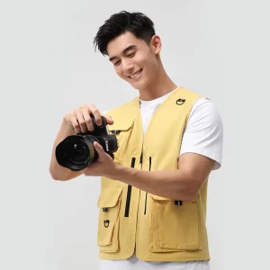 Men’s Multi Pocket Casual Utility Vest Zipper Breathable Eco Friendly Summer Hiking Fishing Work Cargo Outdoor
