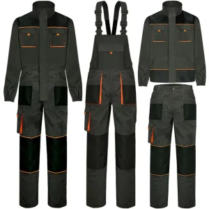 Men’s Multi Pocket Workwear Set Print Jumpsuit with Wear Resistant for Car Maintenance and Repair