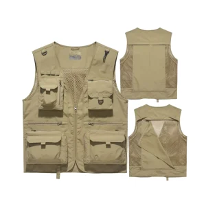 Men’s Multi Pockets Safari Cargo Waistcoat Vest Fishing Photography Hooking Shooting Camping Hiking Jurnalist Fisherman Vest